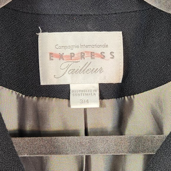 Compagnie Internationale Express Womens Black Jacket & Skirt Petite 7/8 WoolBlnd - Picture 7 of 15